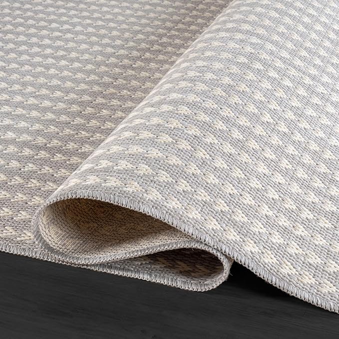 Washable Outdoor Rug 6x9 Modern Area Rugs Outdoor Carpets Striped Pattern Non Shedding Waterproof Easy Clean Patio Deck Porch Living Room Bedroom Garden RV (6 X 9 Gray)