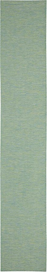 Nourison Home Positano Blue Green 2'2" x 12' Area Rug - Easy Clean, Non Shedding, Bed Room, Living Room, Dining Room, Kitchen (12' Runner)