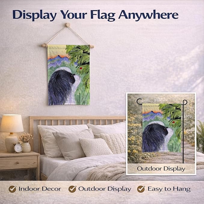 Caroline's Treasures SS8259GF Japanese Chin Garden Flag Mailbox Flag Decorative Yard Flag Banner Outside Patio Artwork Yard Flower Beds, Garden Size, Multicolor