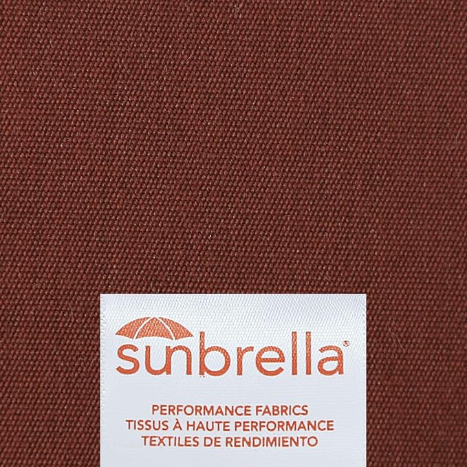 18.5 x 16 Inch Sunbrella Outdoor Chair Cushions with Tie Straps, Set of 4 Thick Water Repellent Rectangle Patio Chair Pads for Garden Lawn Patio Furniture, Canvas Henna