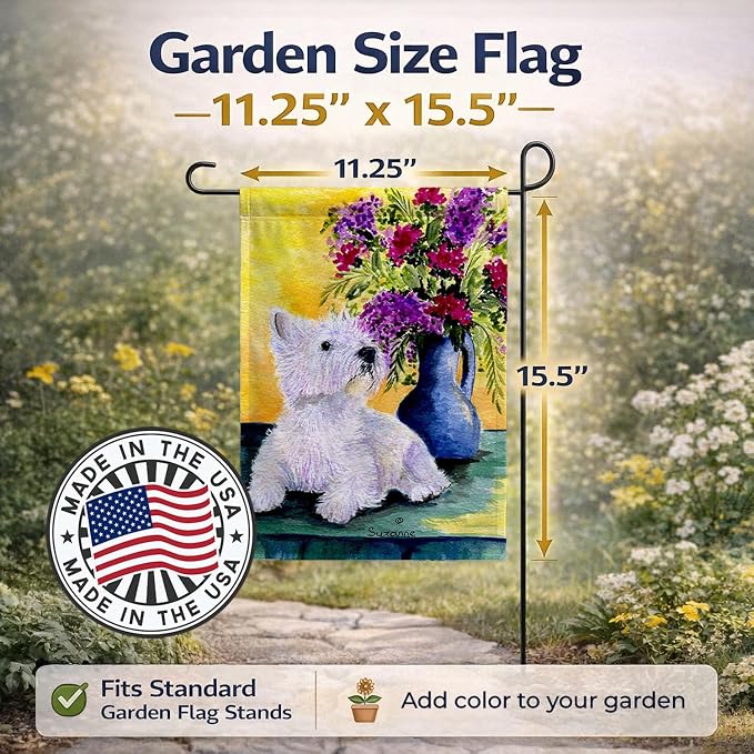Caroline's Treasures SS8301GF Westie Garden Flag Mailbox Flag Decorative Yard Flag Banner Outside Patio Artwork Yard Flower Beds, Garden Size, Multicolor