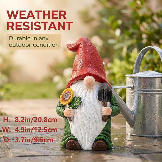 Hide A Key Outside Garden Gnome Statue, Outdoor Key Hiders Hidden Spare Key Holder Lock Box with Rotating Clasp, Yard Lawn Patio Garden Decor for Homeowners
