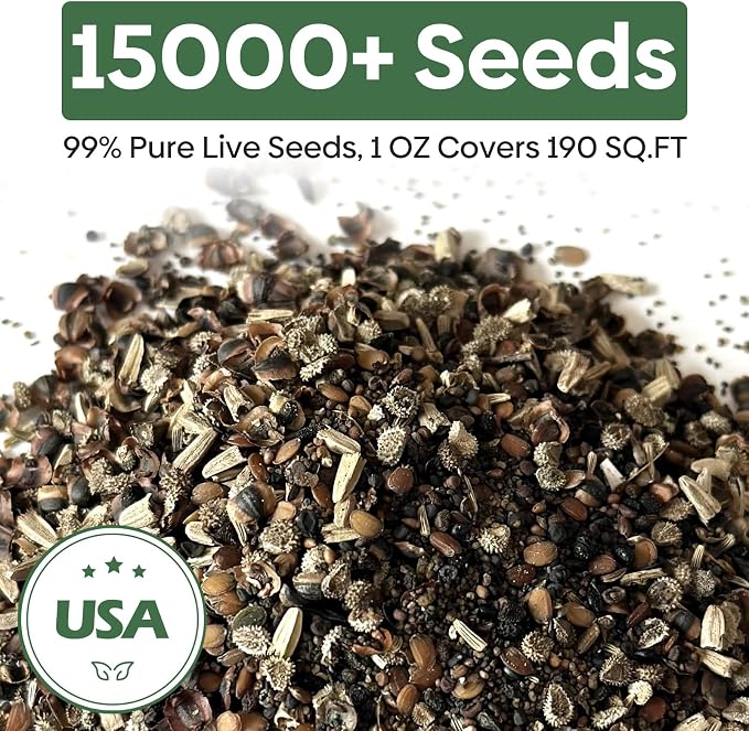 Groundio 23 Varieties Partial Shade Wildflower Seeds, Mixed Annual and Perennial Flower Seeds for Garden, Yard, Container Planting, 1 Ounce