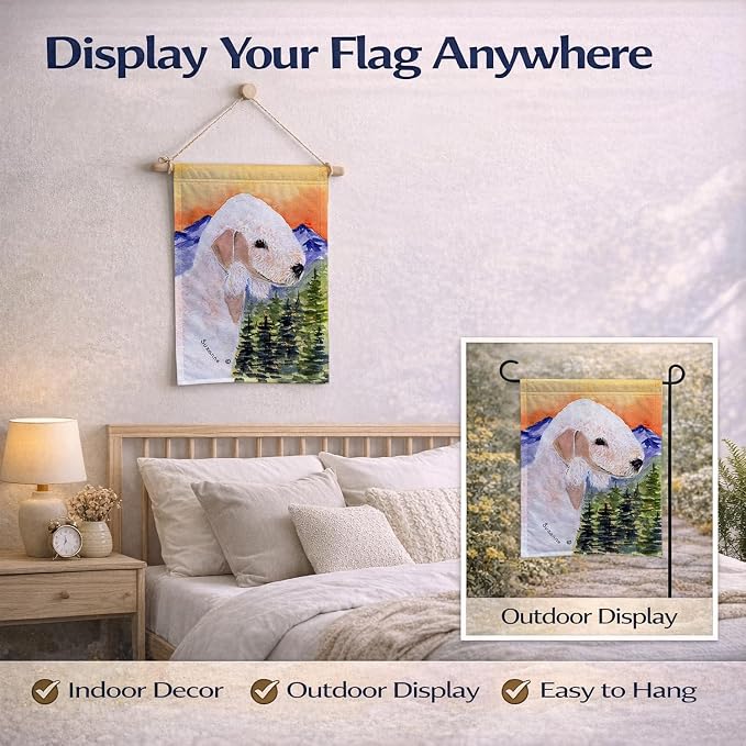 Caroline's Treasures SS8158GF Bedlington Terrier Garden Flag Mailbox Flag Decorative Yard Flag Banner Outside Patio Artwork Yard Flower Beds, Garden Size, Multicolor