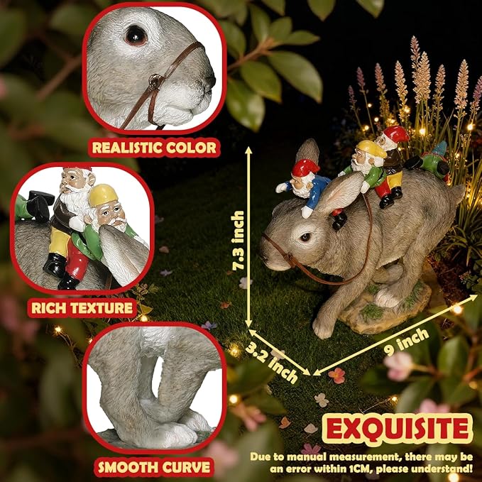 Sunthus Funny Garden Gnomes Decorations for Yard | Bunny Statue Outdoor Decor For Rabbit Lover