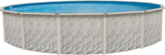 Meadows Reprieve 27' Round Above Ground Swimming Pool|52" Height|Resin Protected Steel-Sided Walls|Includes 25 Gauge Overlap Liner & Widemouth Skimmer