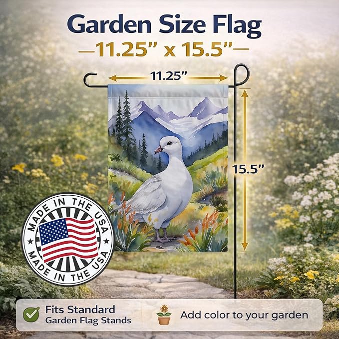 Caroline's Treasures Alaska Willow Ptarmigan Garden Flag Mailbox Flag Decorative Yard Flag Banner Outside Patio Artwork Yard Flower Beds, Garden Size, Multicolor