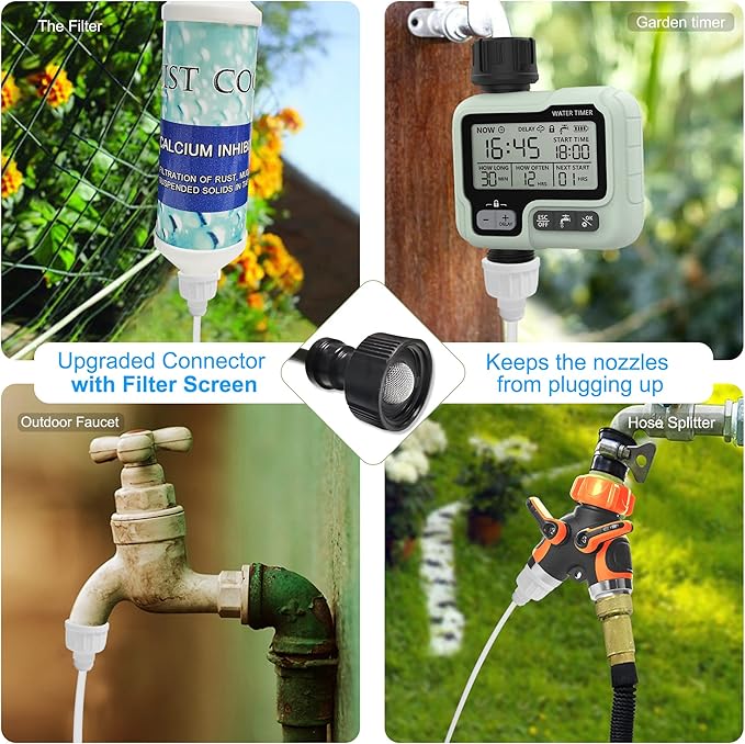Patio Misters for Cooling Outdoor, Water Mister for Outside, 80FT|24M, White Backyard Misting Hose for Garden, Greenhouse, Fan, Deck, Umbrella, Canopy, Pool, Porch, Trampoline Sprinkler Mist,Park,Kids