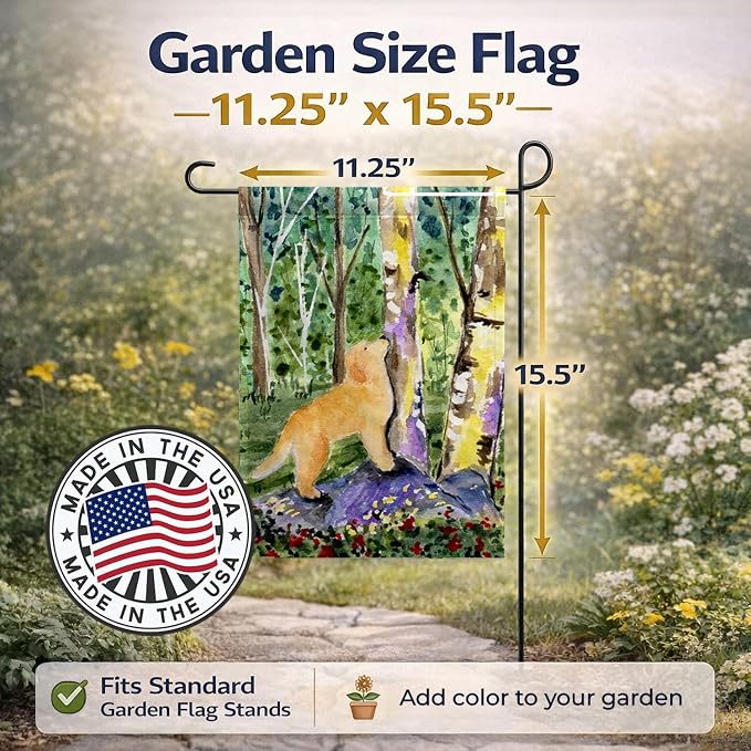 Caroline's Treasures SS8887GF Golden Retriever Garden Flag Mailbox Flag Decorative Yard Flag Banner Outside Patio Artwork Yard Flower Beds, Garden Size, Multicolor
