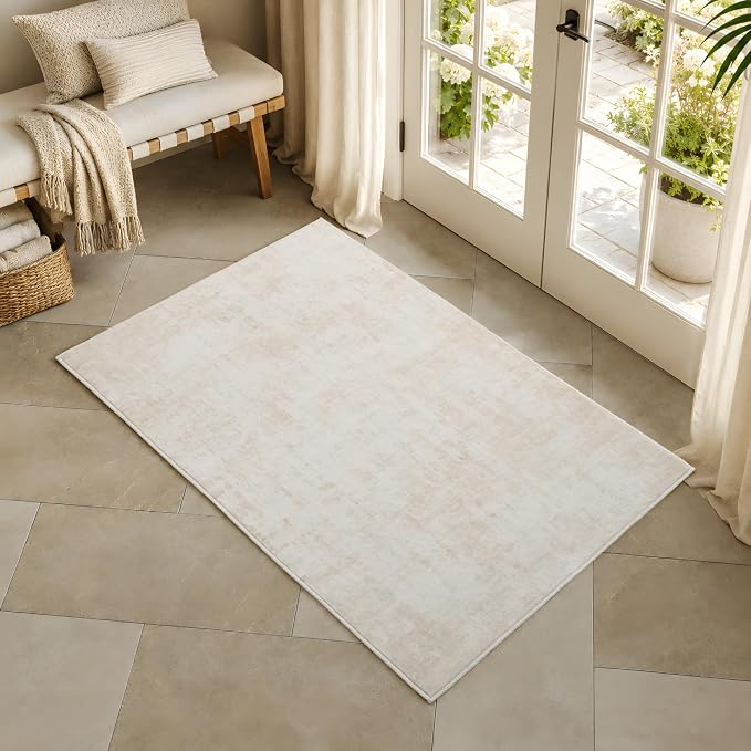 2x3 Area Rug Washable Abstract: Non Slip Throw Rugs for Entryway | Indoor Door Mat for Kitchen Soft Low Pile Thin Small Carpet for Hallway Bedroom Dining Room Home Office Decor