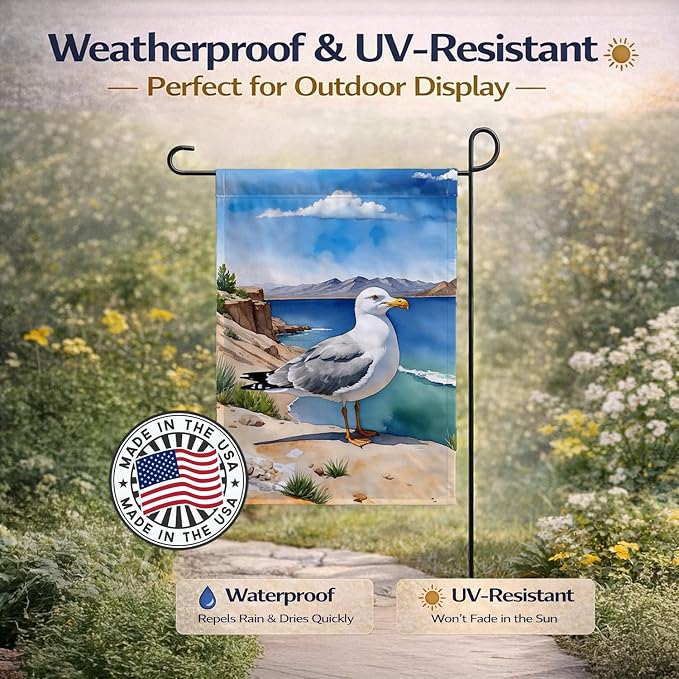 Caroline's Treasures Utah California Gull Garden Flag Mailbox Flag Decorative Yard Flag Banner Outside Patio Artwork Yard Flower Beds, Garden Size, Multicolor