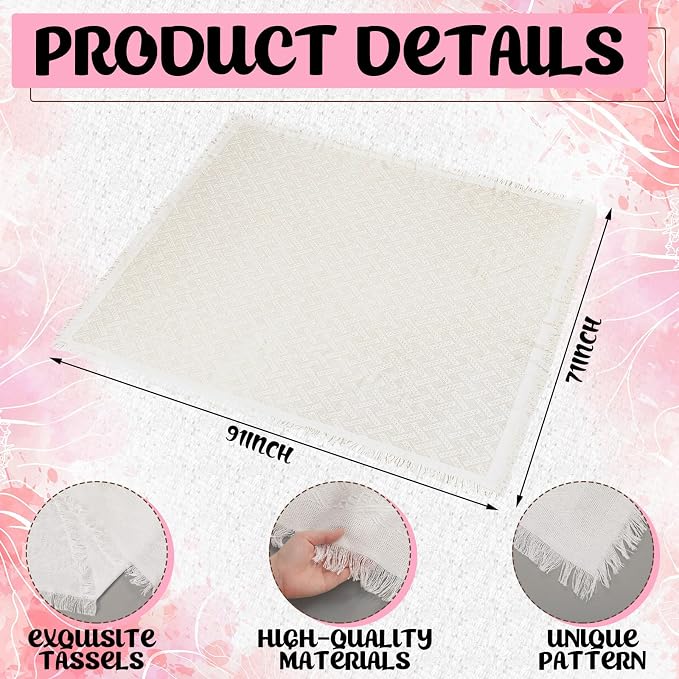 Beeveer 14 Pack Picnic Kit 91x71 Inch Extra Large Outdoor Boho Picnic Blanket with Girl Colors Table Runner, 6 Throw Pillow Cover 6 Napkin Woven Cotton Yarn Washable Beach Blanket for Camp Wedding