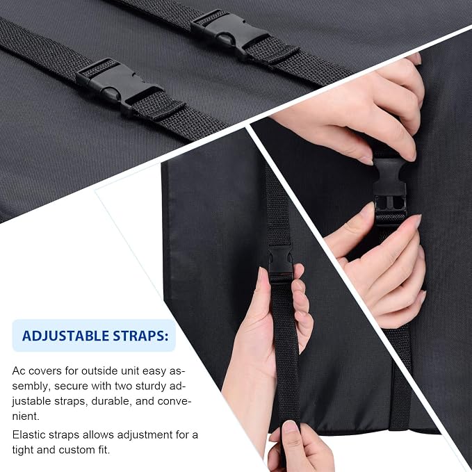 KylinLucky Window Air Conditioner Cover for Outside 21.5 x 16 x 15 inches | AC Cover with Water-Resistant Oxford Top, UV Resistant, Dust Protection, Black