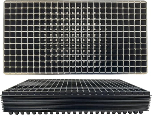 288 Cell Seedling Plastic Nursery Trays, 10 Pack, Thick Durable Germination Plug Trays, 2880 Cells Reusable Plant Propagation