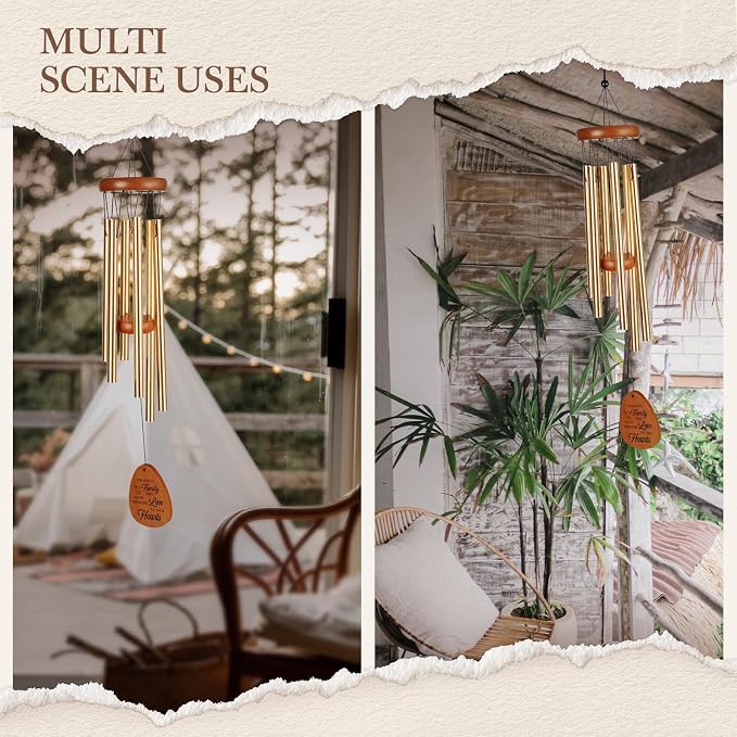 Leebbsin 60th Wedding Anniversary Wind Chime, Happy 60th Anniversary Romantic Gifts for Couple, Parents, Wife, Husband, Friends, Diamond Wedding Anniversary's Keepsake Gifts Ideas