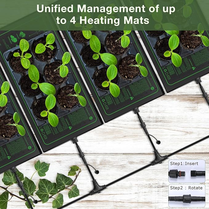 MET Certified 4 Pack Seedling Heat Mat, Seedfactor Waterproof Durable Germination Station Heat Mat, Warm Hydroponic Heating Pad for Indoor Home Gardening Seed Starter