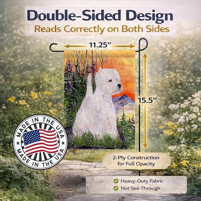 Caroline's Treasures SS1013GF Westie Garden Flag Mailbox Flag Decorative Yard Flag Banner Outside Patio Artwork Yard Flower Beds, Garden Size, Multicolor