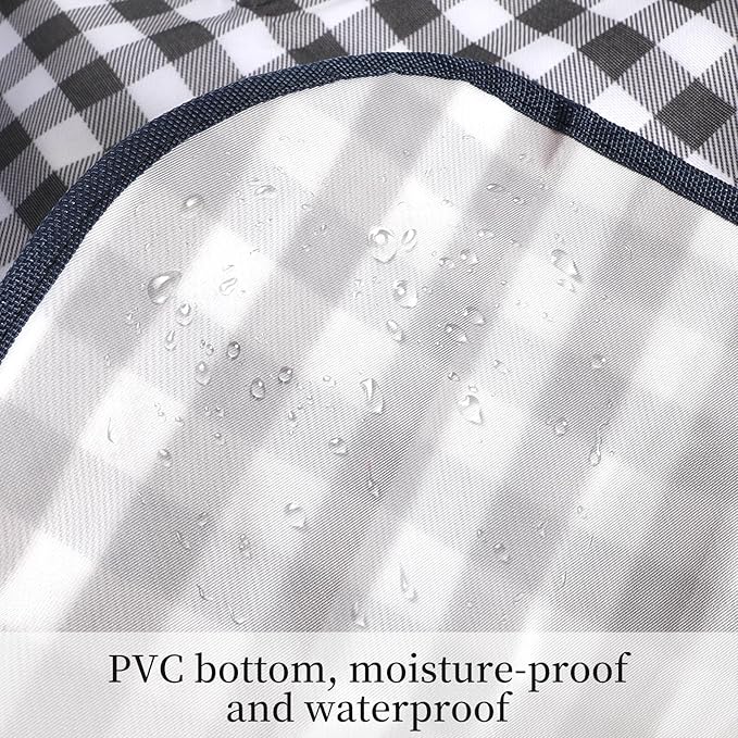 Extra Large Picnic Blanket,78” × 78” Large Camping Blanket,with Handle,Waterproof and sandproof Bottom,Machine Washable,Outdoor Foldable Hiking Blanket，Portable and Easy to Clean (Blue Grid)