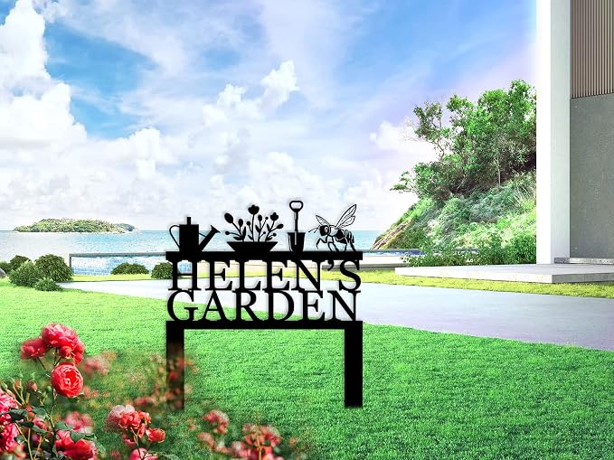 Personalized Garden Signs with Stake, Custom Garde Outdoors, Customized Garden Sign with Stake(18 inch H- 36 inch H)