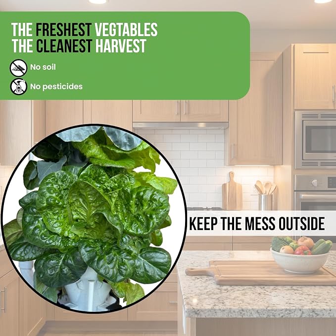 Hydroponic Tower Planter for 18 Plants - Vertical Indoor System | Complete Plant Growing Starter Kit, Herb and Vegetable Gardening, Microgreens, Includes Grow Lights, WiFi Control