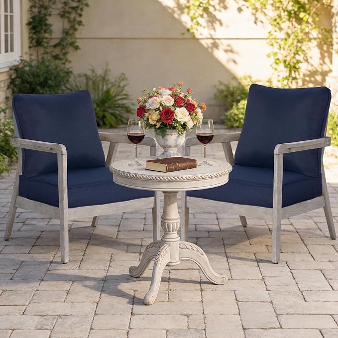 23.5"x25" Outdoor Deep Seat Patio Cushions Set of 2, Deep Seat Bottom Resilient Foam Filling Water-Resistant Stain-Resistant UV Resistant Weather Resistant with YKK Zippers,Midnight
