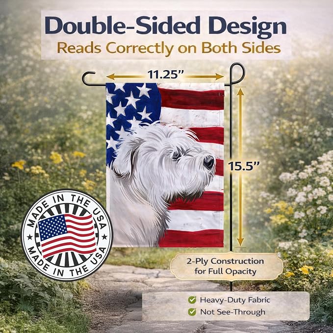 Caroline's Treasures CK6541GF Glen of Imaal Terrier American Flag Garden Flag Mailbox Flag Decorative Yard Flag Banner Outside Patio Artwork Yard Flower Beds, Garden Size, Multicolor