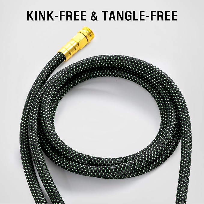 HBlife 150ft Garden Hose, Non Expandable Garden Hose with 10 Function Sprayer Nozzle, Flexible Lightweight Water Hose for Yard, Lawn, Car Wash and Outdoor