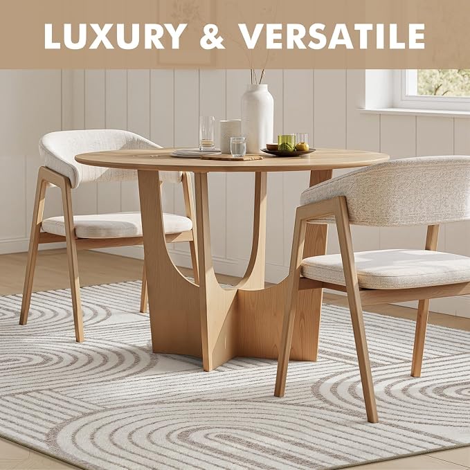 Beige Neutral 6x9 Area Rugs Textured Tufted Rugs for Living Room Bedroom Rug-Carpet Cream Ivory Washable Geometric Moroccan Modern Rug