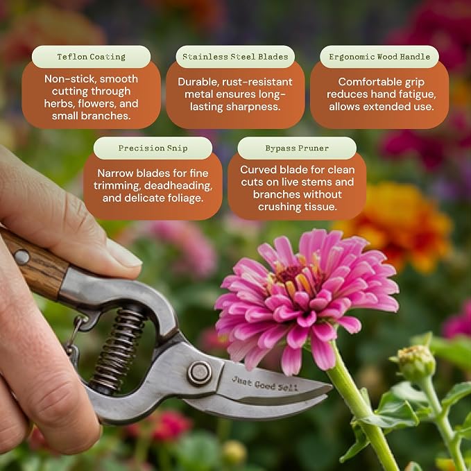 Garden Pruning Kit – Bypass Pruner and Precision Snips Set for Gardening, Plant Care, Indoor & Outdoor Plants, Rose Pruning, Garden Shears, Plant Trimming, and Floral Scissors