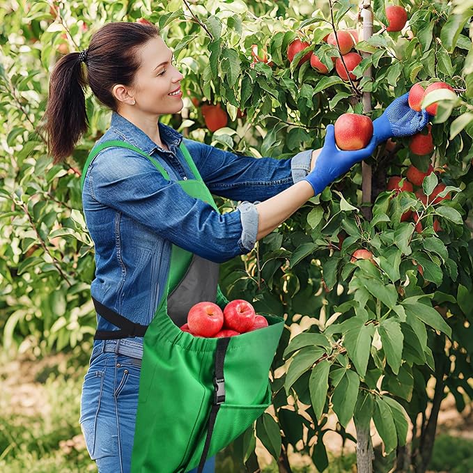 Gardening Apron,Harvest Apron with Multi-pocket for Men Women, Adjustable Cross-Back Straps, Garden Gifts for Mom,Dad