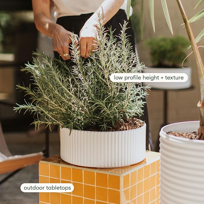Veradek Mod Series 5" Bowl Planter for Indoor or Outdoor Tabletop/Balcony | Durable Plastic-Stone Composite Material | Modern Décor for Flowers, Succulents, Small Plants