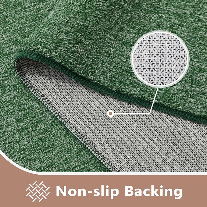 6x9 Large Green/White Area Rug Non-Slip Washable for Living Room Bedroom | Soft丨Stays Put丨Low Pile Thin丨Lays Flat丨Kid & Pet Friendly丨Dorm丨Dining Room丨Nursery丨Playroom丨Indoor丨Laundry丨Carpet丨Home Decor
