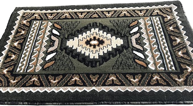 YHSF South West Native American Area Tribal Rug - Sage Green, 2' x 3'4" | Easy-Clean, Soft & Durable Tribal Rug for Living Room, Bedroom, Kitchen & More - Stain-Proof Runner for Home Decor