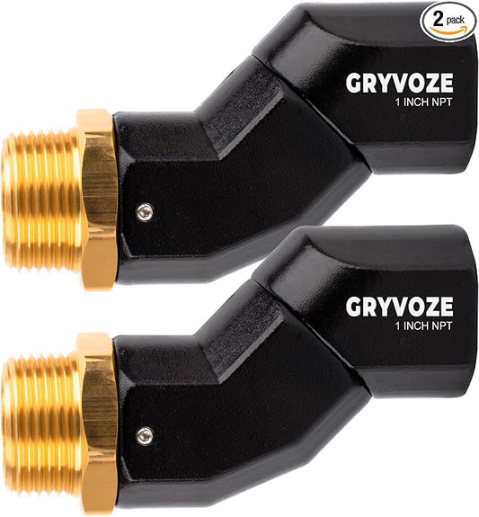 2PCS 1 Inch NPT Fuel Hose Nozzle Swivel - Multi Plane 360° Rotating Connector for Fuel, Water, Diesel, Gasoline, Kerosene Transfer Pumps, Tanks, and Nozzles