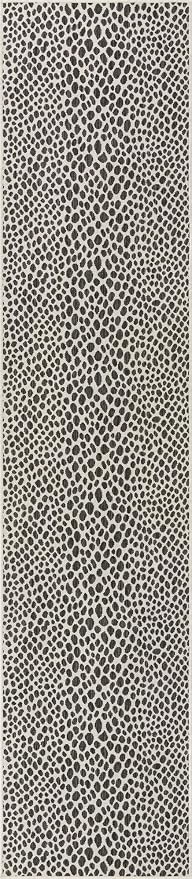 Unique Loom Jill Zarin Outdoor Collection Area Rug - Cape Town (2' 7'' x 12' Runner, Black/ Ivory)