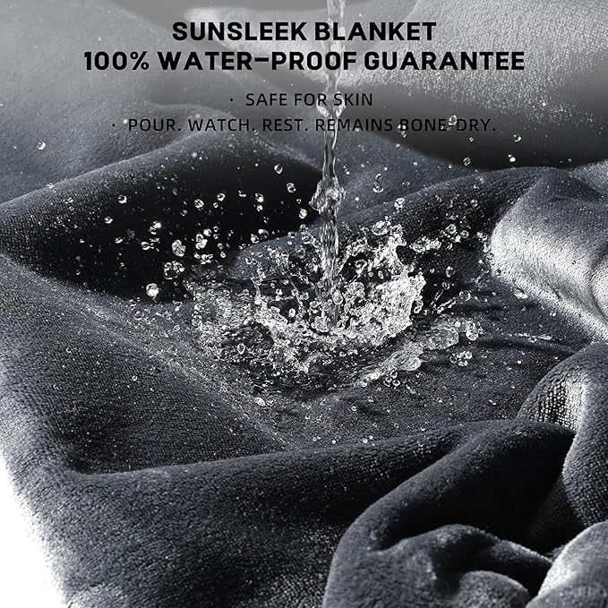 Sunsleek Waterproof Blanket for Bed, Soft Sherpa Fleece Love Blanket for Sofa Couch, Cozy Throw Blanket for Pet Dog and Cat, Furniture Protector, Outdoor Camping, Travel (Grey, 40x60 inches)