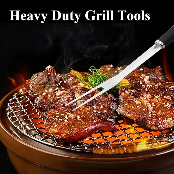5PCS BBQ Tools, Stainless Steel Barbecue Accessories-Spatula, Fork, Tongs & Oil Brushes, Suitable for Camping and BBQ Use,Ideal BBQ Set Grilling Tools for Outdoor Grill, Gifts for Dad Husband