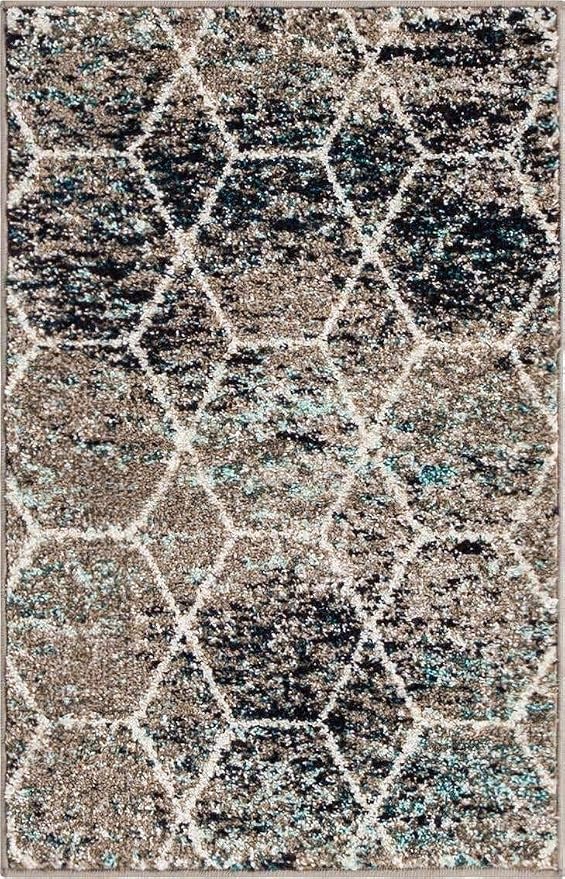 Unique Loom Trellis Frieze Collection Area Rug - Geometric (2' x 3', Blue Multi/ Ivory)