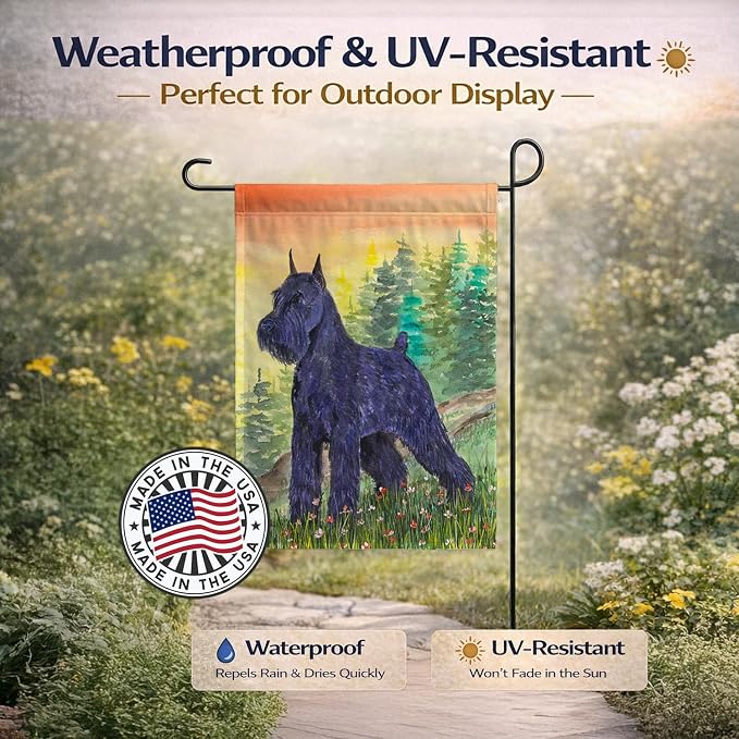 Caroline's Treasures SS1051GF Schnauzer Garden Flag Mailbox Flag Decorative Yard Flag Banner Outside Patio Artwork Yard Flower Beds, Garden Size, Multicolor