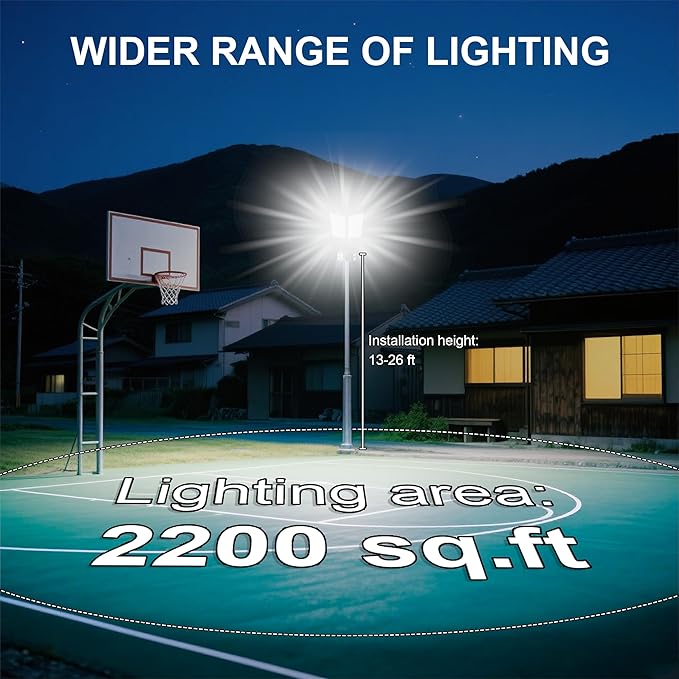 9800W Solar Street Lights Outdoor,750000Lm Solar Parking Lot Lights Commercial Street Light Dusk to Dawn,7000K LED Security Flood Light with Motion Sensor and Remote Control for Street,Court,Yard