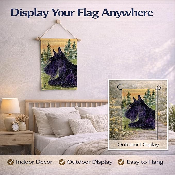Caroline's Treasures SS8511GF Scottish Terrier Garden Flag Mailbox Flag Decorative Yard Flag Banner Outside Patio Artwork Yard Flower Beds, Garden Size, Multicolor