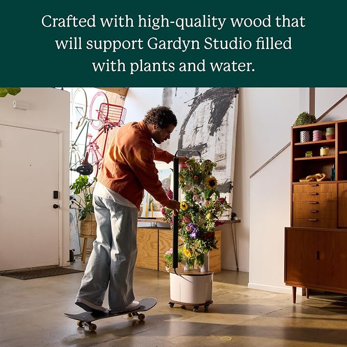 Gardyn Studio Dolly - Rolling Cart for Hydroponics System | Makes your hydroponics growing system kit & indoor garden tower mobile, move throughout home while protecting floors