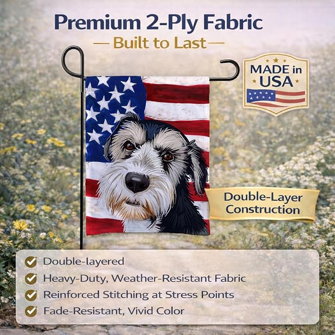 Caroline's Treasures CK6554GF Griffon Nivernais Dog American Flag Garden Flag Mailbox Flag Decorative Yard Flag Banner Outside Patio Artwork Yard Flower Beds, Garden Size, Multicolor