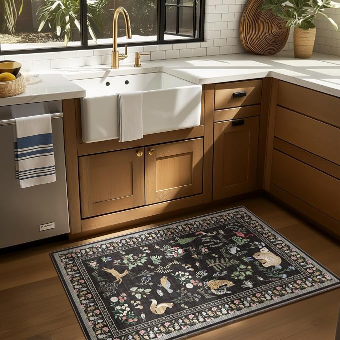 2x3 Washable Area Rugs for Entryway: Door Mat Indoor Entrance Small Throw Rug Non-Slip Low Pile Soft Kitchen Rug for Front Door Indoor Entrance Entry Bedside Kids Room