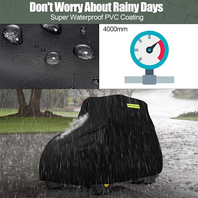 Waterproof Tractors Cover for Most Utility Tractor with Cab, 600D Oxford Cloth Tractors Cover for Snow Rain Dust Protection, 165 L x 87W x 110 H Inches