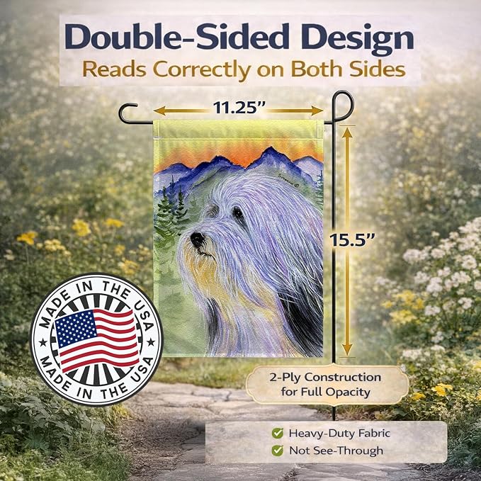 Caroline's Treasures SS8244GF Bearded Collie Garden Flag Mailbox Flag Decorative Yard Flag Banner Outside Patio Artwork Yard Flower Beds, Garden Size, Multicolor