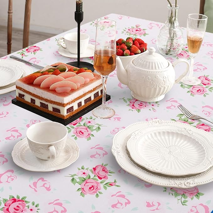 Outdoor Tablecloth with Umbrella Hole and Zipper, Rectangle Patio Table Covers for Spring/Summer, Machine Washable Outdoor Picnic Table Cloth (Pioneer, 60" × 84" Rectangular)