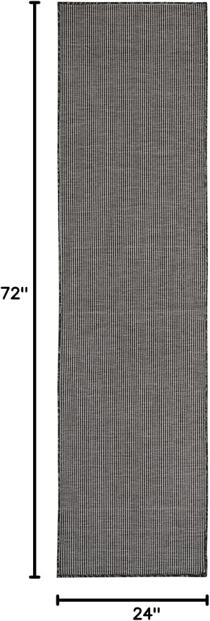 Nourison Home Positano Charcoal 2' x 6' Area Rug - Easy Clean, Non Shedding, Bed Room, Living Room, Dining Room, Kitchen (6' Runner)