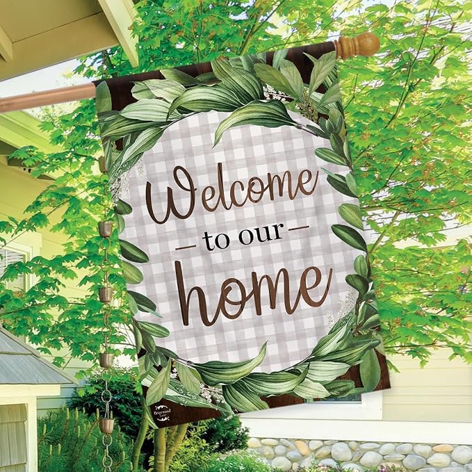Briarwood Lane Welcome to Our Home Wreath Everyday Double-Sided House Flag