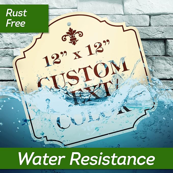 Custom Sign, Customized for Outdoor/Indoor Use, Personalized Designer Style Sign, 12x12 Inch, 24 Colors, Rust-Free Thick AlumaBond - Made by: My Sign Center, USA (Florolex II - Contour)